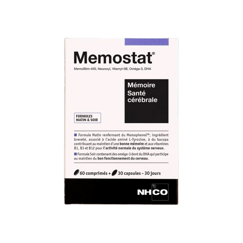 NHCO Memostat Mémoire Santé Cérébrale 60 Comprimés + - 30 Capsules