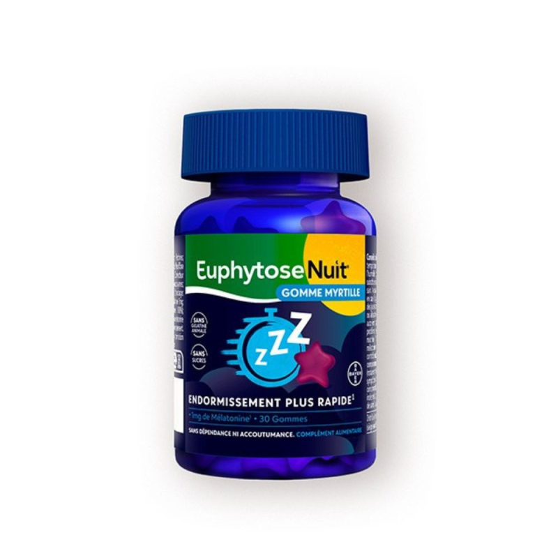Bayer Euphytose Nuit 1mg mélatonine myrtille - 30 gommes