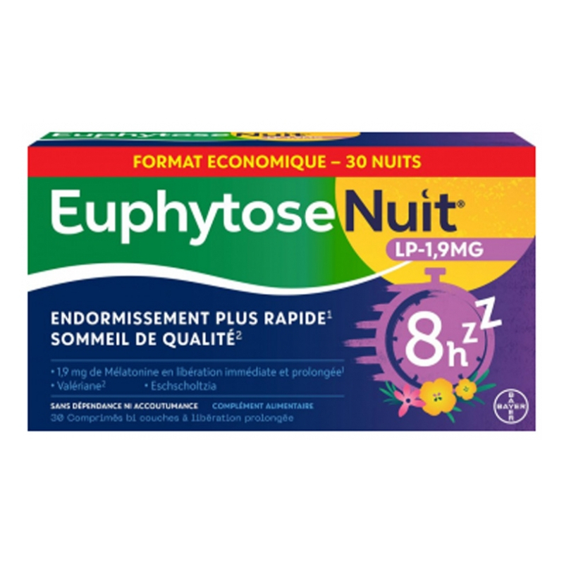 Bayer Santé Euphytose Nuit LP 1,9 mg - 30 Comprimés