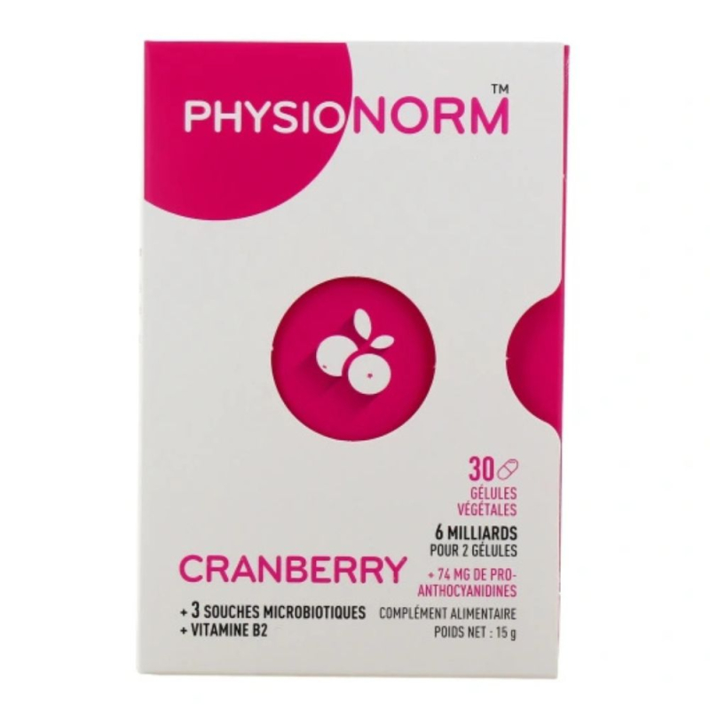 Immubio Physionorm Cranberry Ferments Lactiques Vitamine B2 - 30 Gélules