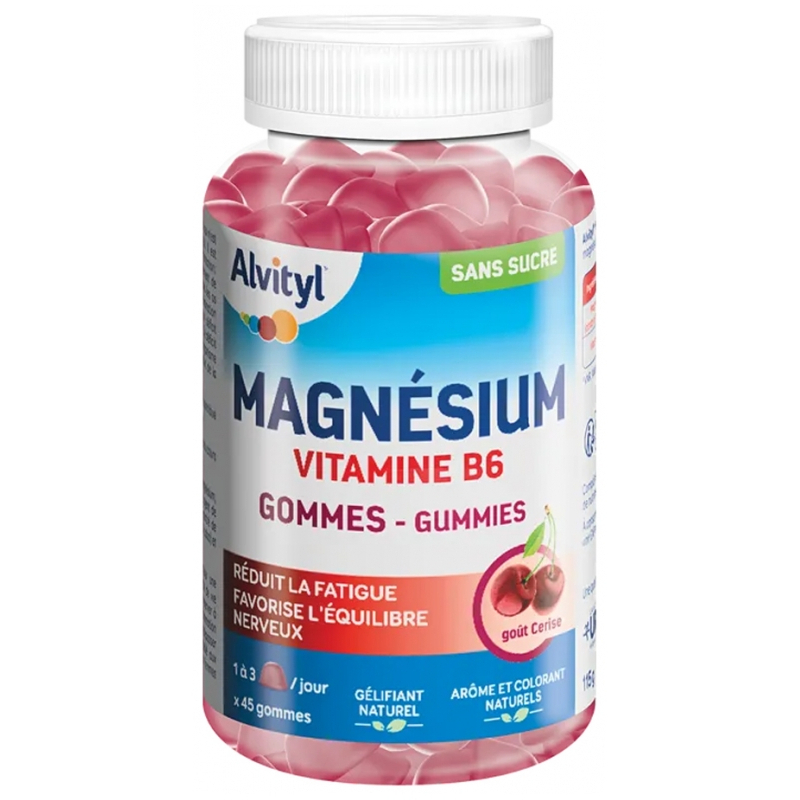 Alvityl Magnésium Vitamine B6 Cerise - 45 Gummies