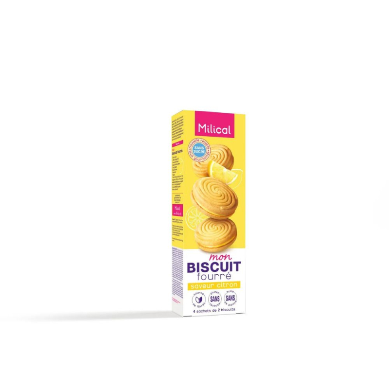 Milical Biscuits fourrés vanille - 4 sachets de 2 biscuits