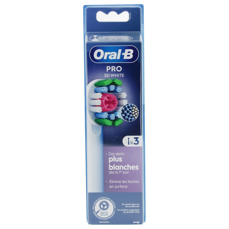 Oral-B Pro 3D White Brossettes de Rechange - 3 unités 