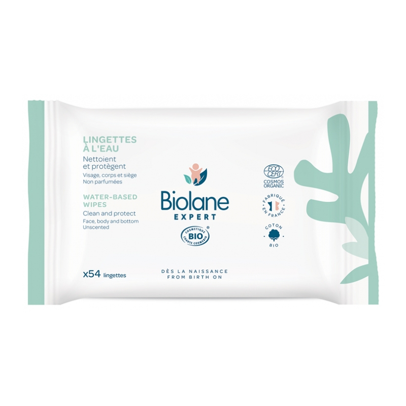 Biolane Expert Lingettes à l'Eau - 54 Lingettes