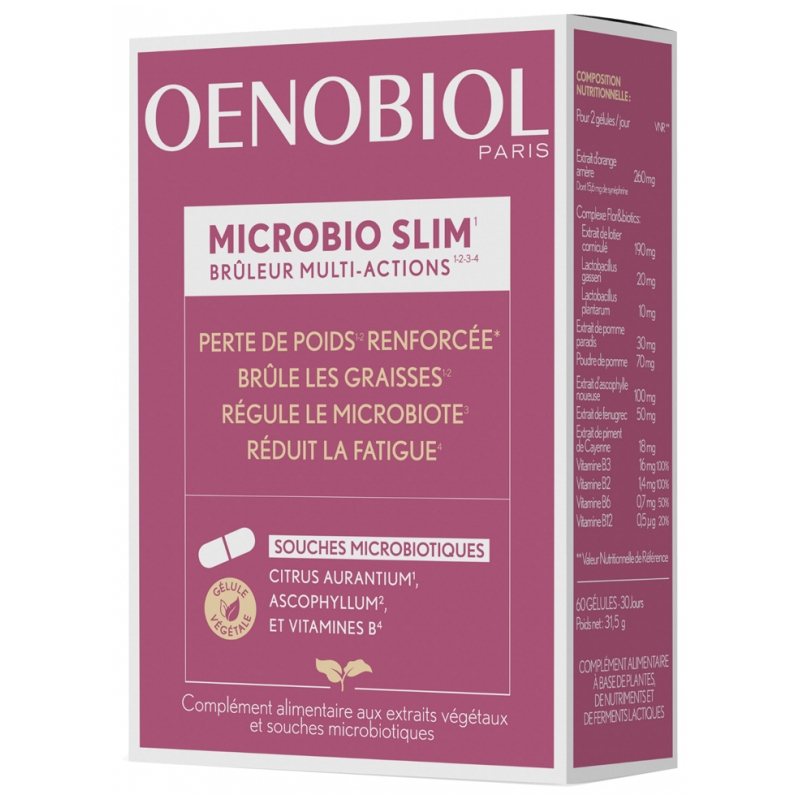 Oenobiol Microbio Slim Brûleur Multi-Actions - 60 Gélules Végétales