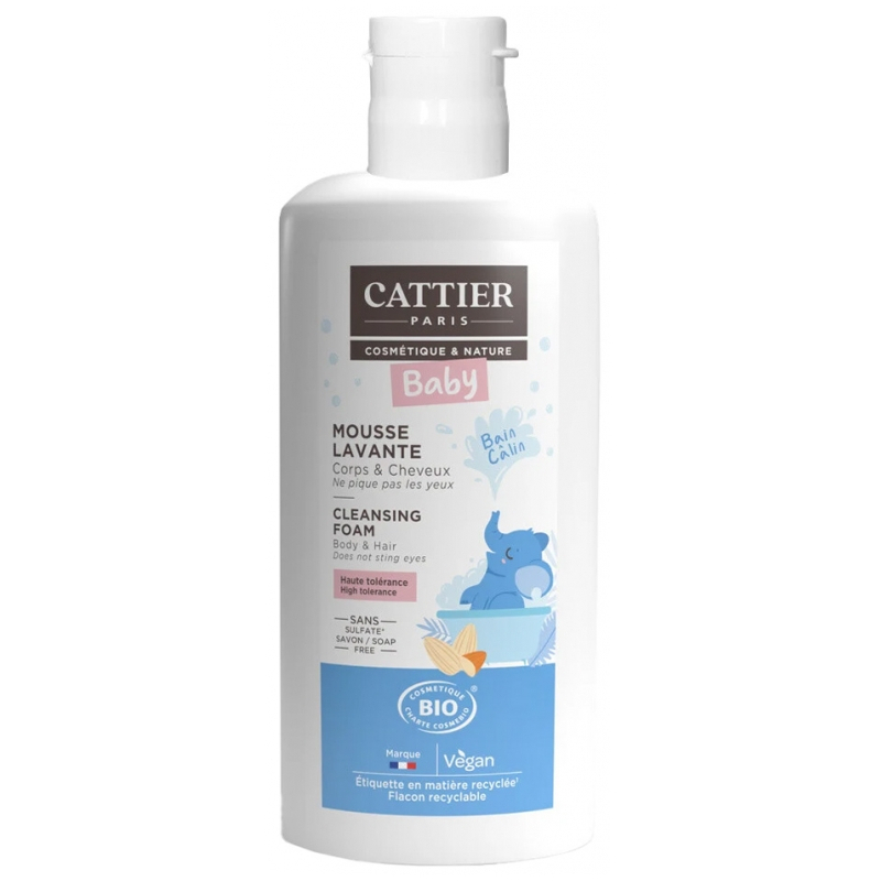 Cattier Baby Mousse Lavante Corps & Cheveux Bio - 150 ml