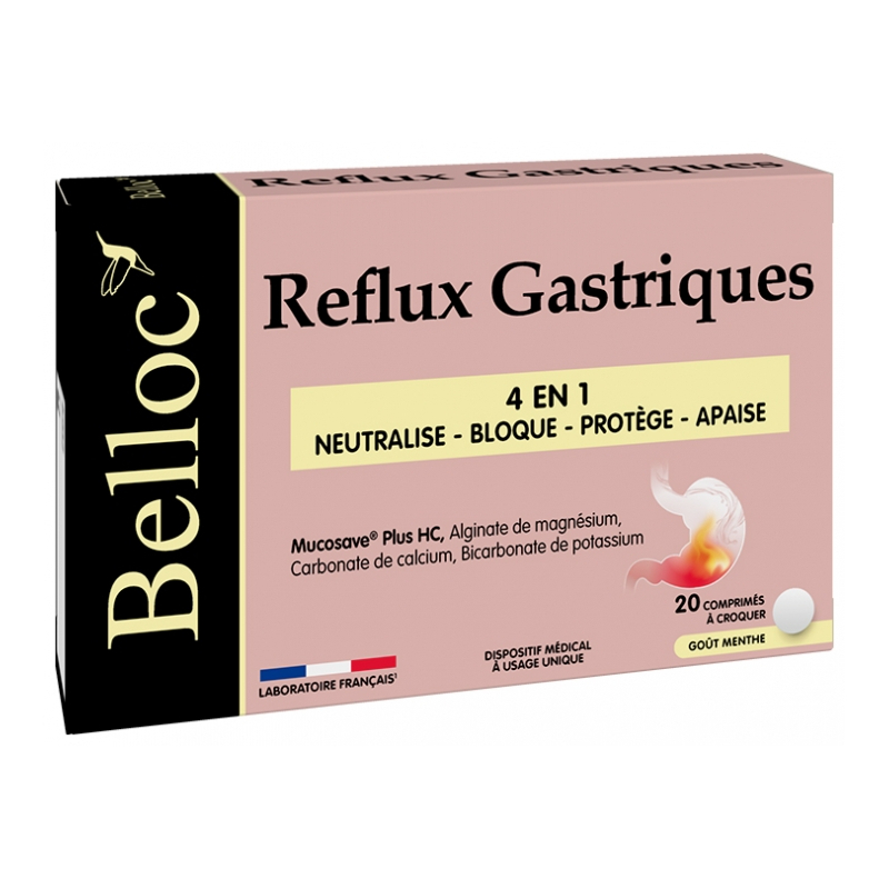 Belloc Reflux Gastriques 4en1 - 20 Comprimés à Croquer