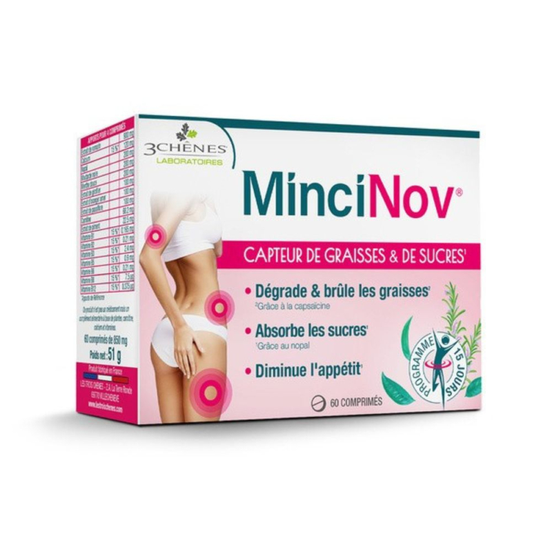 MinciNov comprimés Capteur de graisses et de sucres - 60 comprimés 