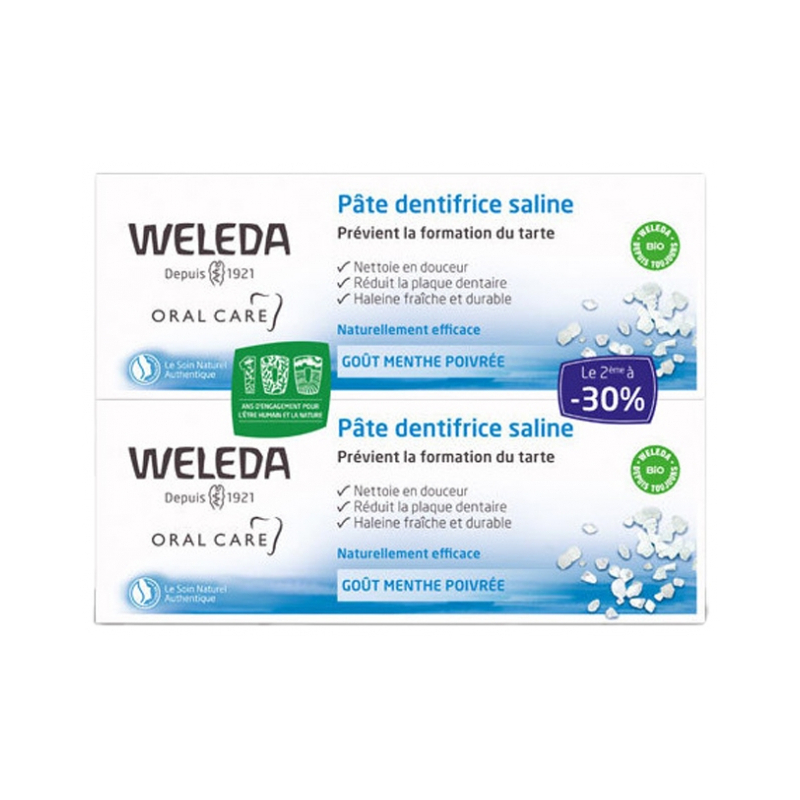Weleda Pâte Dentifrice Saline - Lot de 2 x 75 ml Offre Spéciale