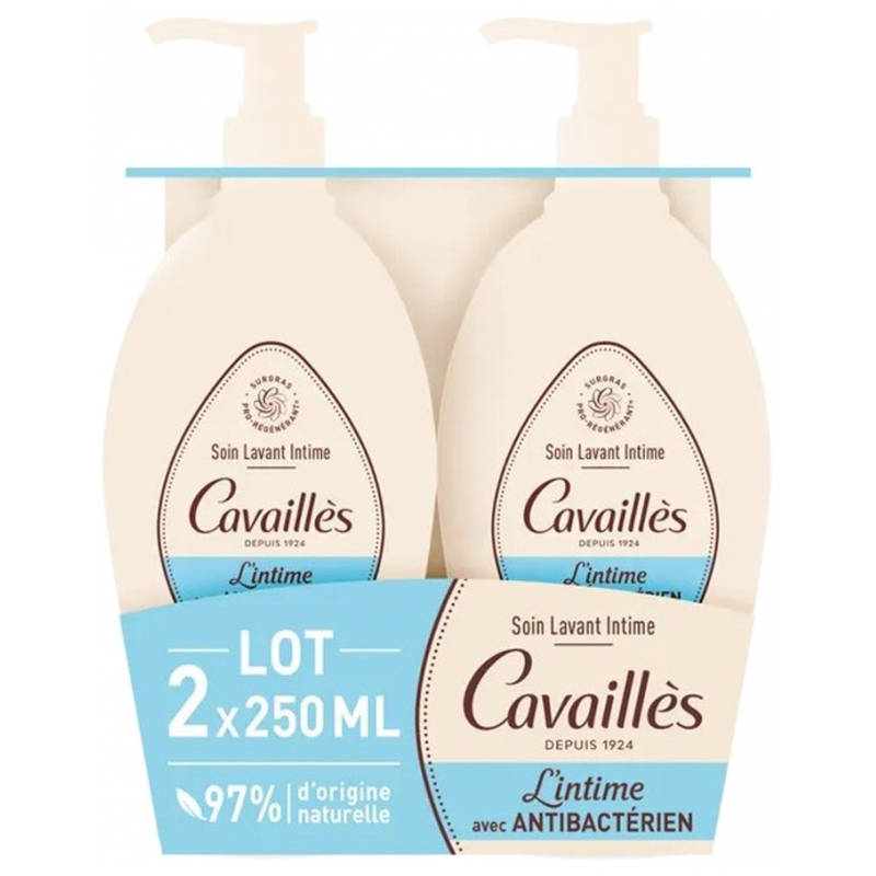 Cavaillès Soin Lavant Intime Antibactérien - Lot de 2 x 250 ml