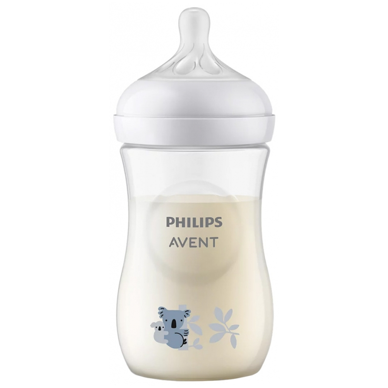 Avent Natural Response Biberon avec Motif 260 ml 1 Mois et + - Modèle : Koala