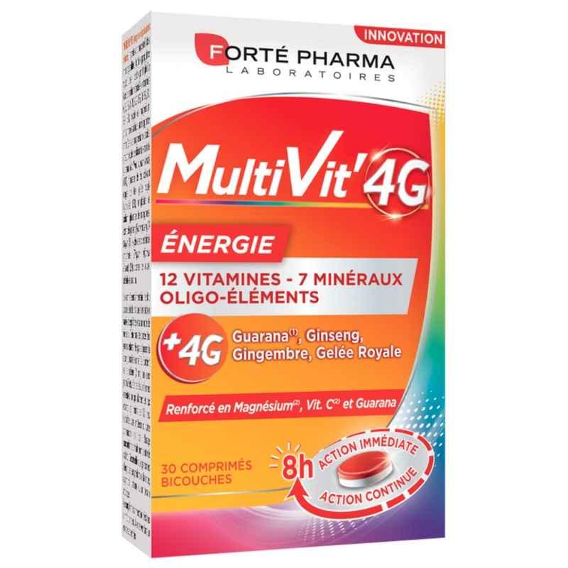 Forté Pharma MultiVit'4G Energie - 30 Comprimés Bicouches