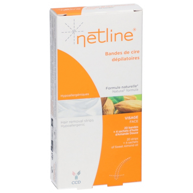 Netline Bandes de Cires Dépilatoires Visage - 20 Bandes