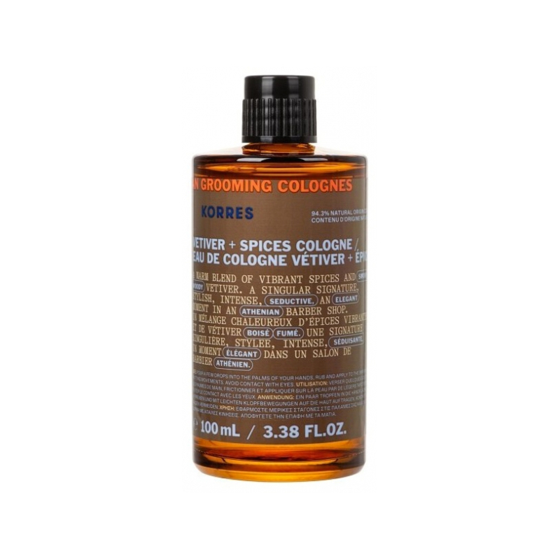 Korres Athenian Grooming Eau de Cologne Vétiver + Épices - 100 ml