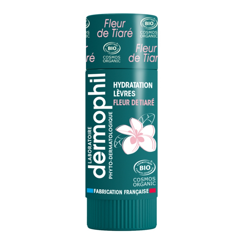 Dermophil Indien Hydratation Lèvres Bio Stick Goût : Fleur de Tiaré - 4g
