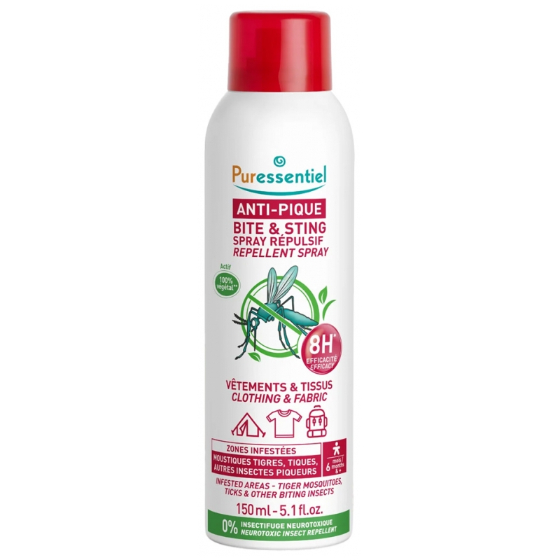 Puressentiel Anti-Pique Spray Répulsif Vêtements & Tissus - 150 ml