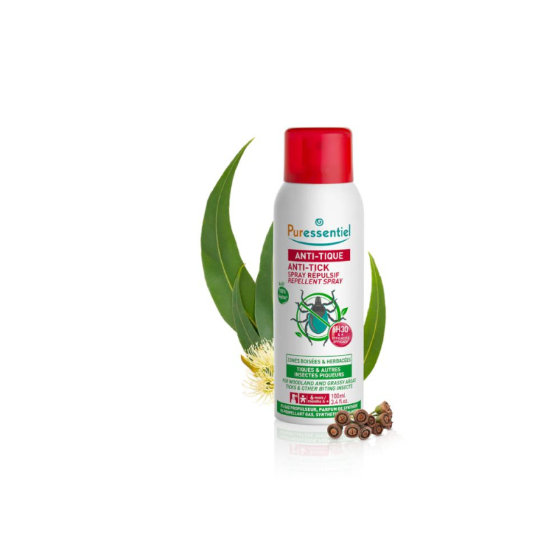 Puressentiel ANTI-PIQUE - Spray Répulsif Anti-Tique - Zones Boisées & Herbacées - 100ml