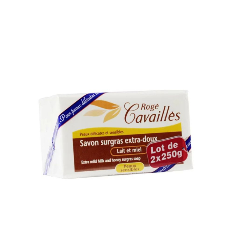 Rogé Cavaillès Savon surgras lait et miel - 2 x 250g