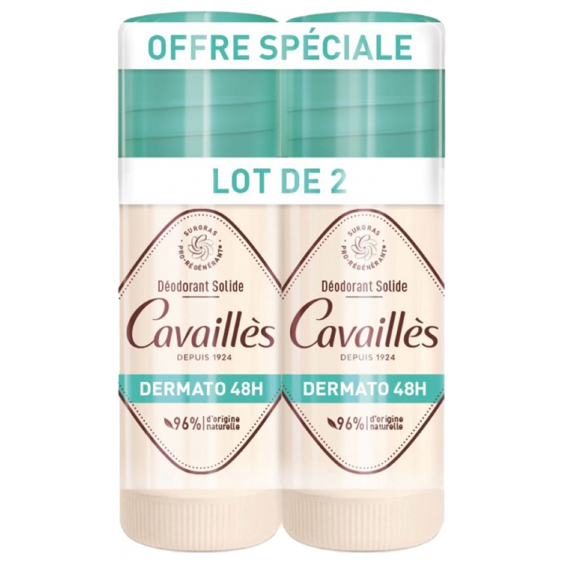 Cavaillès Dermato 48H Déodorant Stick - Lot de 2 x 40 ml