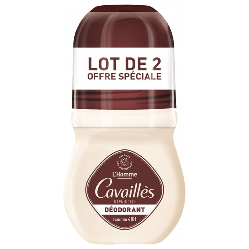 Cavaillès Dermato 48H Homme Déodorant Roll-On - Lot de 2 x 50 ml