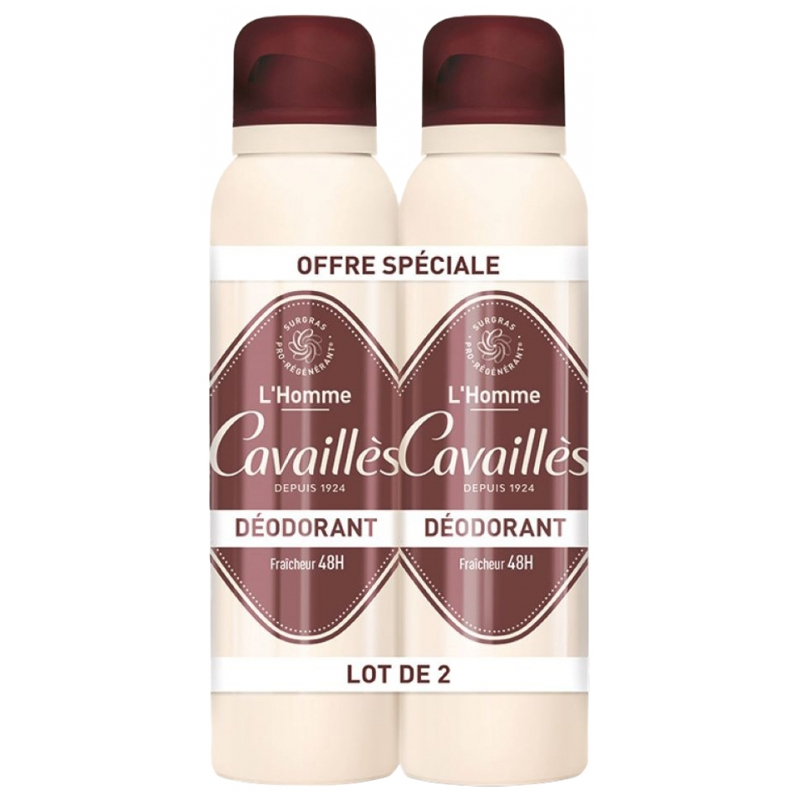 Cavaillès Homme Déodorant Fraîcheur 48H - Lot de 2 x 150 ml