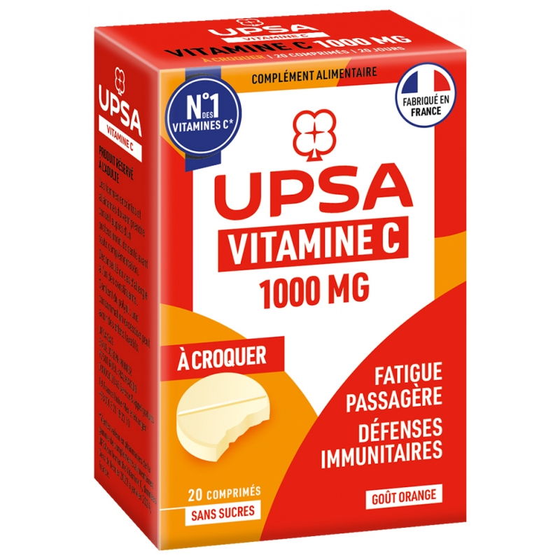 UPSA Vitalité Vitamine C 1000 mg - 20 Comprimés à Croquer