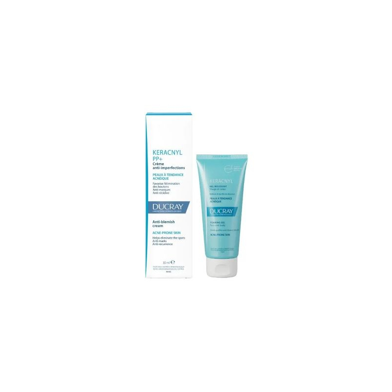 Ducray Keracnyl PP+ crème anti-imperfections 30ml + Keracnyl Gel moussant 40ml Offert