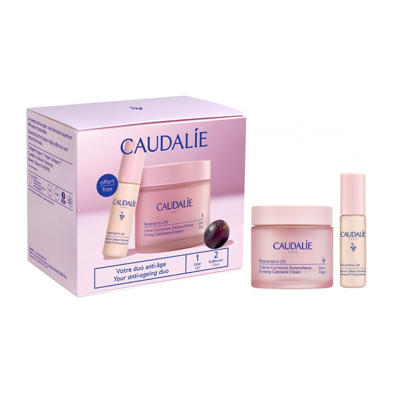 Caudalie Resveratrol [Lift] Crème Cachemire Redensifiante 50 ml + Sérum Liftant Fermeté 10 ml Offert