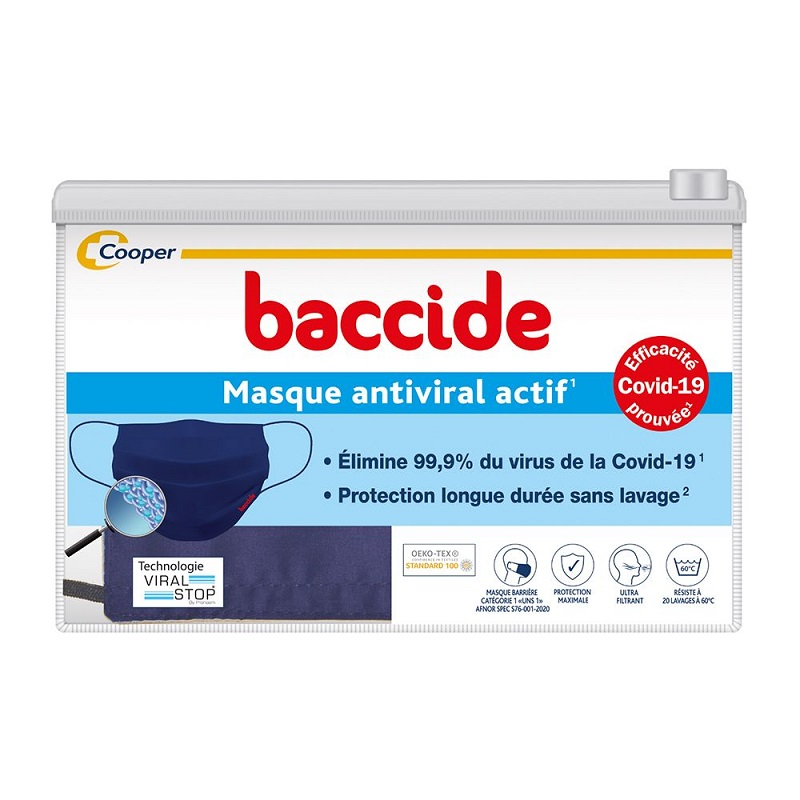 Masque Antiviral Actif Lavable Catégorie 1 Baccide