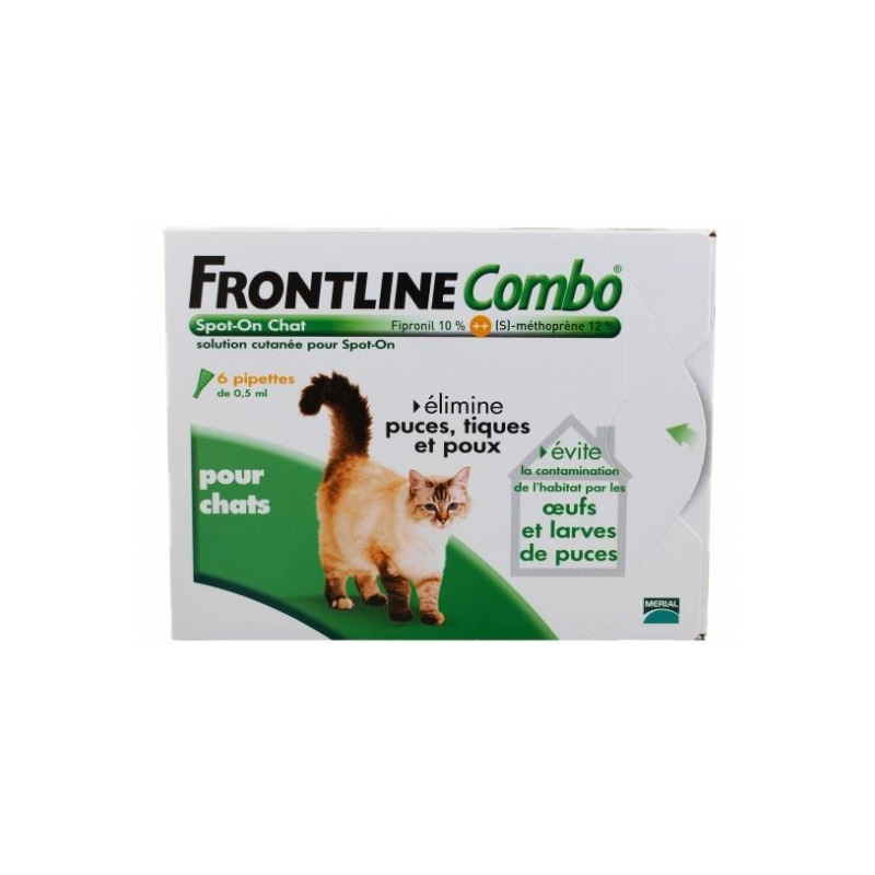 Antiparasitaire Frontline combo pour chat - 6 pipettes