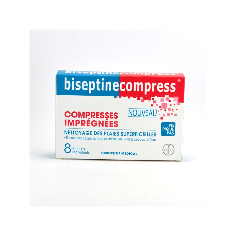 Biseptine Compresses Imprégnées - 8 compresses