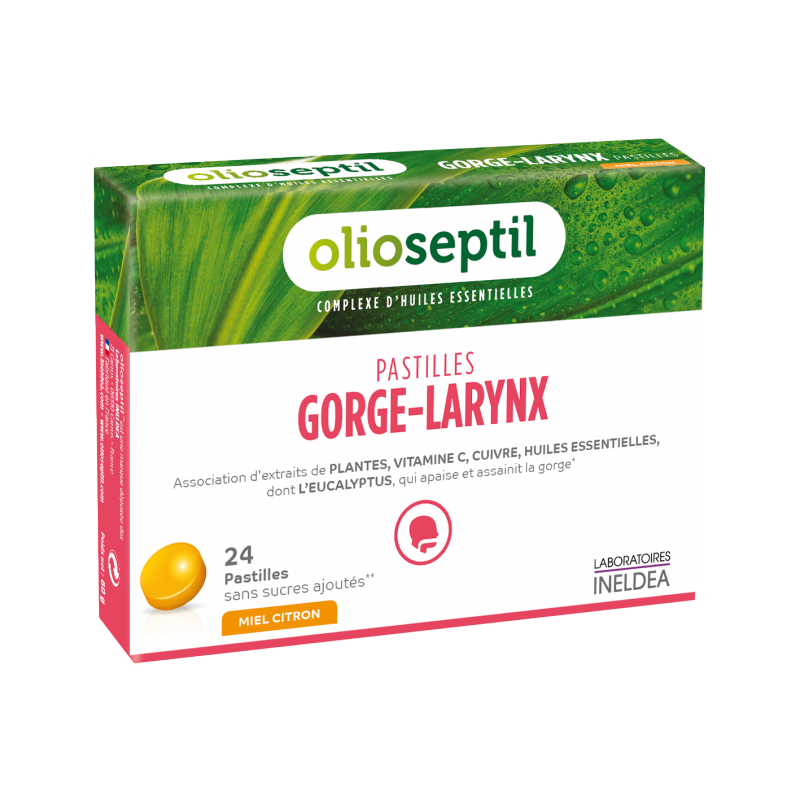 OLIOSEPTIL® PASTILLES Gorge-Larynx Miel-Citron - 24 pastilles