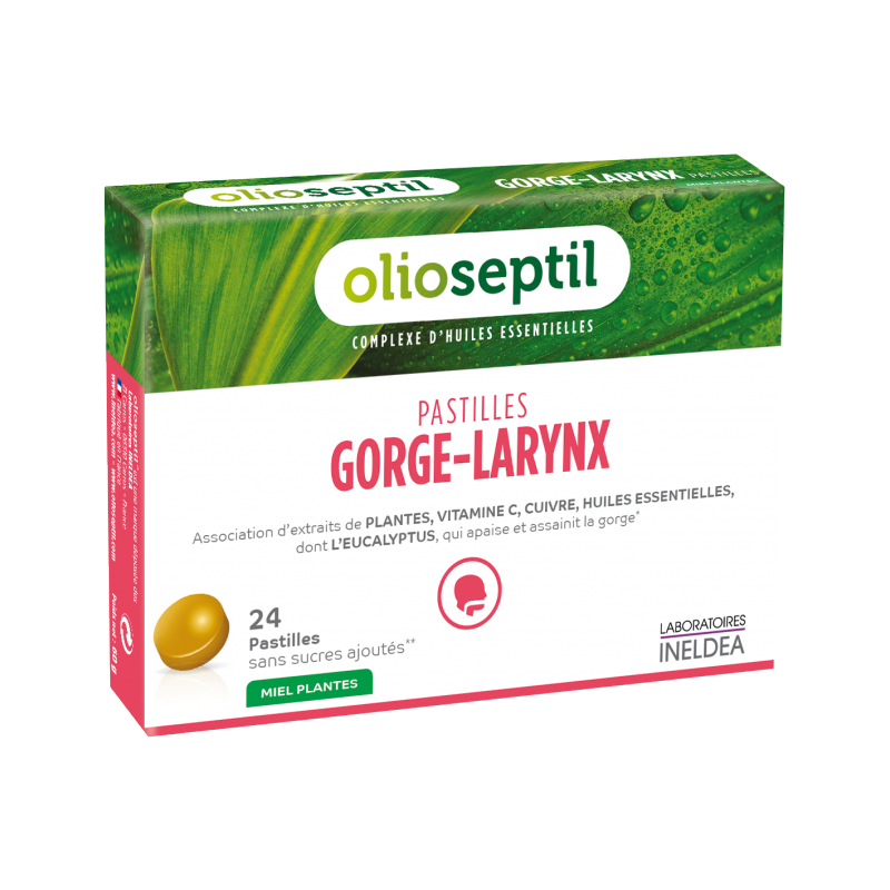 OLIOSEPTIL® PASTILLES Gorge-Larynx Miel-Plantes - 24 pastilles