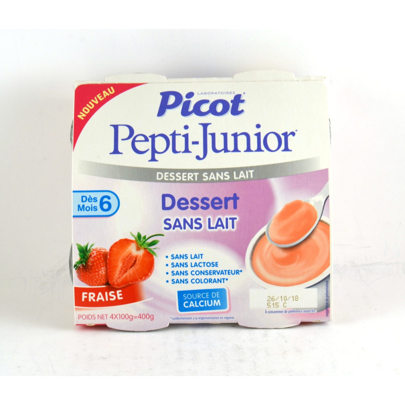 Pepti-Junior Crème Dessert sans Lait Fraise - 4x100g