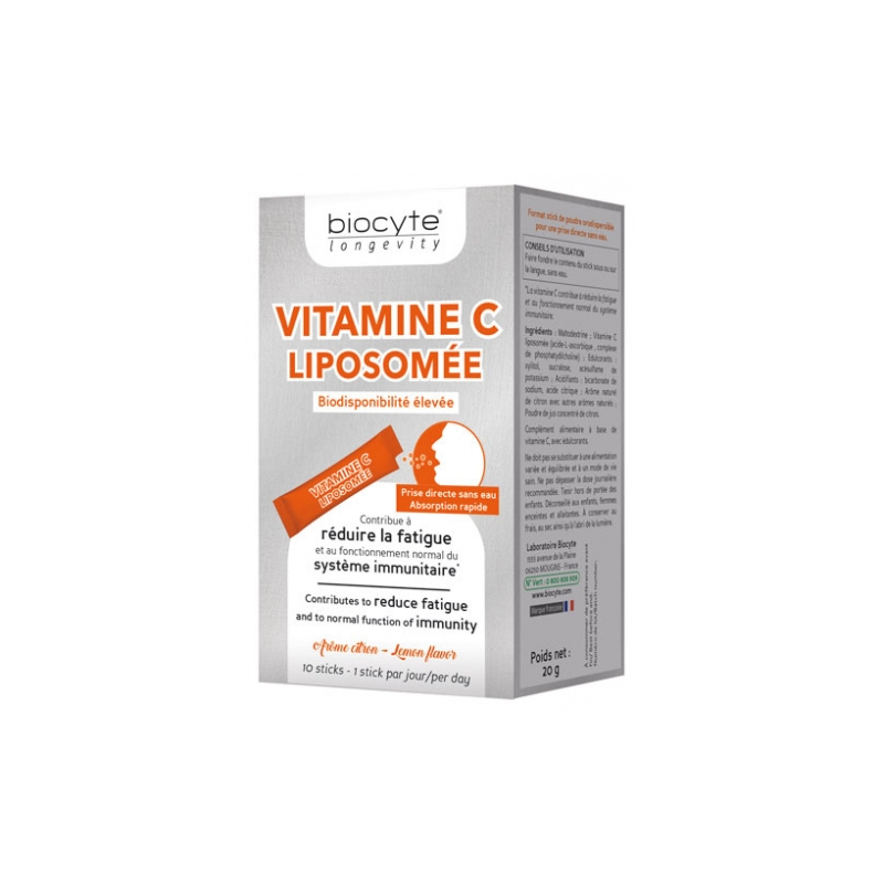 Biocyte Longevity Vitamine C Liposomée - 10 Sticks