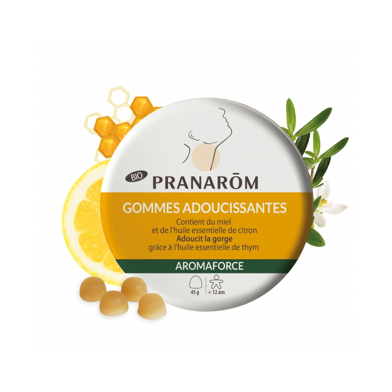Pranarôm Aromaforce Gommes Adoucissantes Miel/Citron Bio - 45g