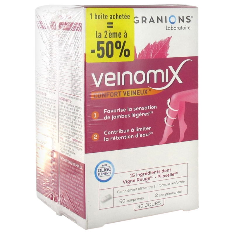  Granions Veinomix - Lot de 2 x 60 Comprimés