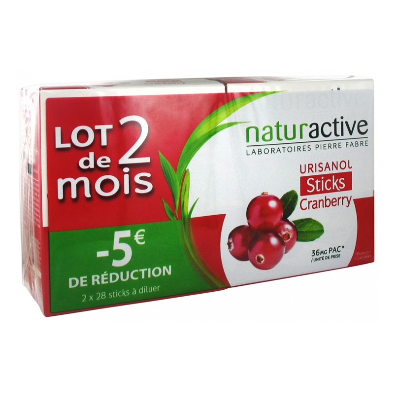 Naturactive Urisanol Cranberry - Lot de 2 x 28 Sticks