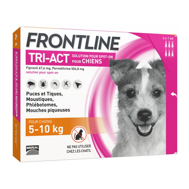 Frontline TRI-ACT Chiens 5-10 kg - 6 pipettes