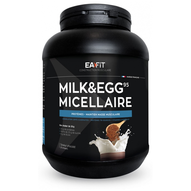 Eafit Construction Musculaire Milk & Egg 95 Micellaire Goût : Chocolat - 750 g 
