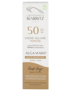 Biarritz Alga Maris Crème Solaire Teintée Visage SPF50 Bio - 50ml