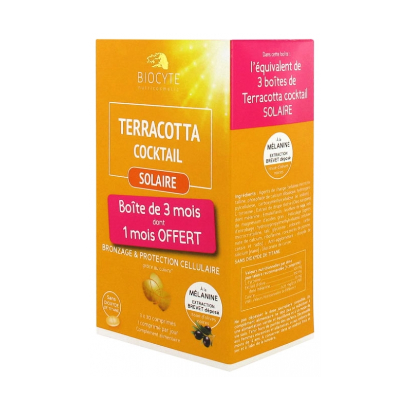 Biocyte Terracotta Cocktail Solaire - lot de 3 x 30 Comprimés