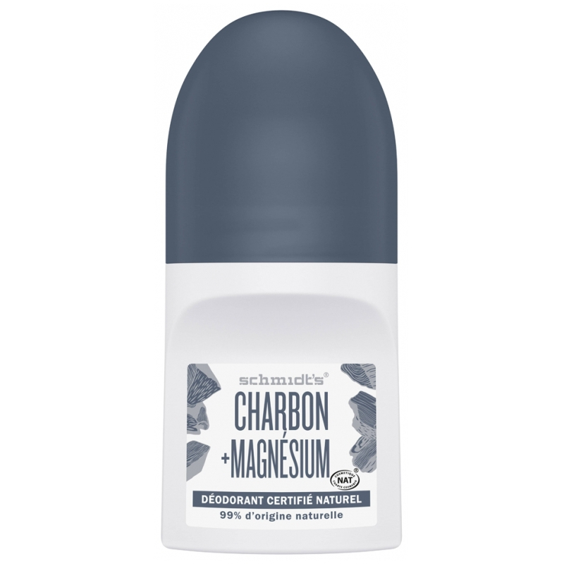 Schmidt's Déodorant Roll-On - Parfum : Charbon + Magnésium - 50ML