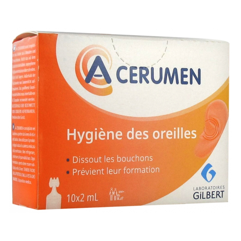 Gilbert A-CERUMEN Hygiène des Oreilles - 10 x 2 ml