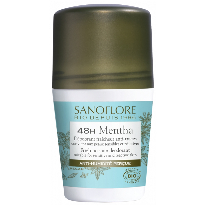 Sanoflore 48H Mentha Déodorant Fraîcheur Anti-Traces Bio - 50 ml