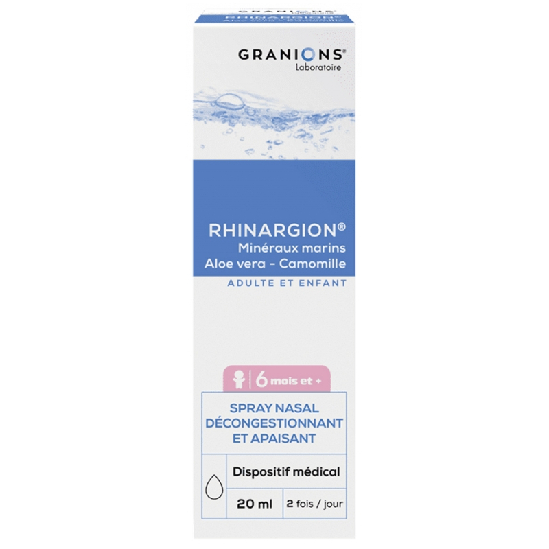 Granions Rhinargion Spray Nasal Décongestionnant et Apaisant - 20 ml