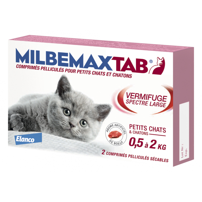 Milbemax Tab Vermifuge Chatons/Petits chats - 2 comprimés