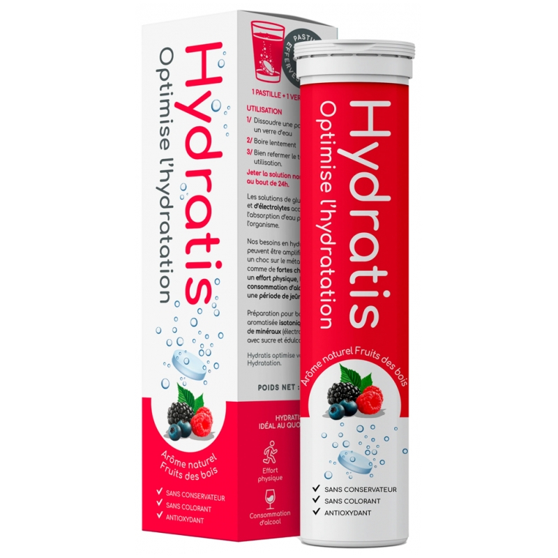 Hydratis Solution d'Hydratation Arôme : Fruits des Bois - 20 Pastilles Effervescentes 