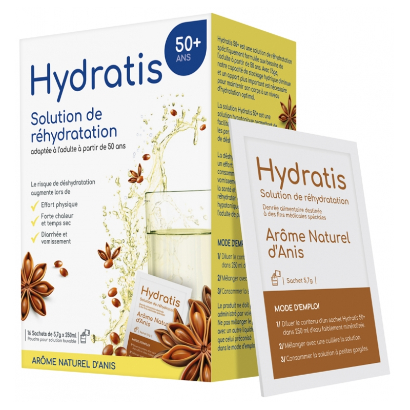 Hydratis 50+ Solution de Réhydratation Arôme : Anis - 16 Sachets