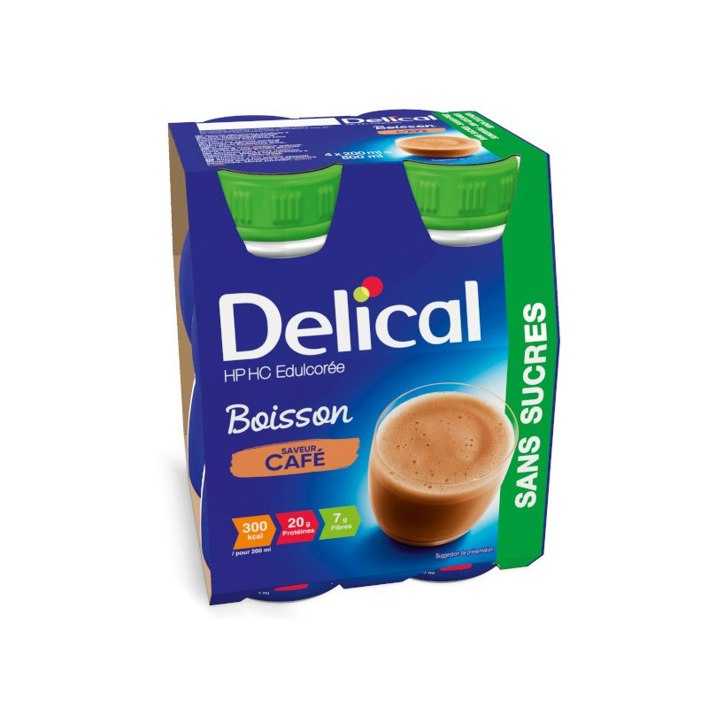 Delical Boisson HP/HC édulcorée sans sucres café - 4x200ml